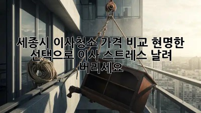 세종시 이사청소 가격 비교: 현명한 선택으로 이사 스트레스 날려 버리세요!